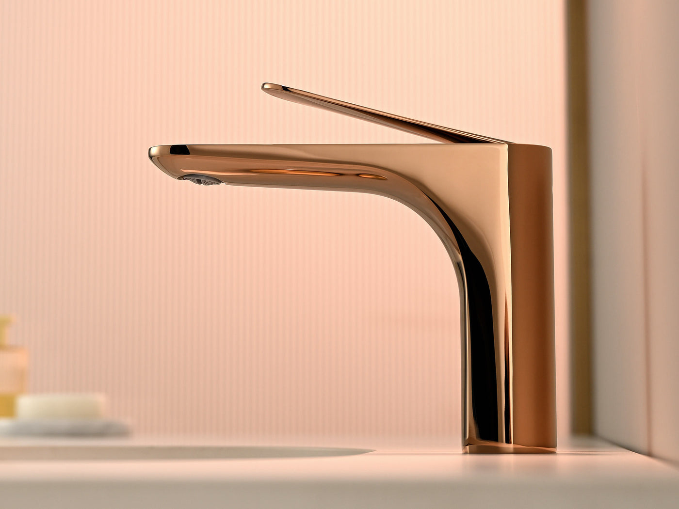 Rose Gold Single Handle Brass Basin Faucet
