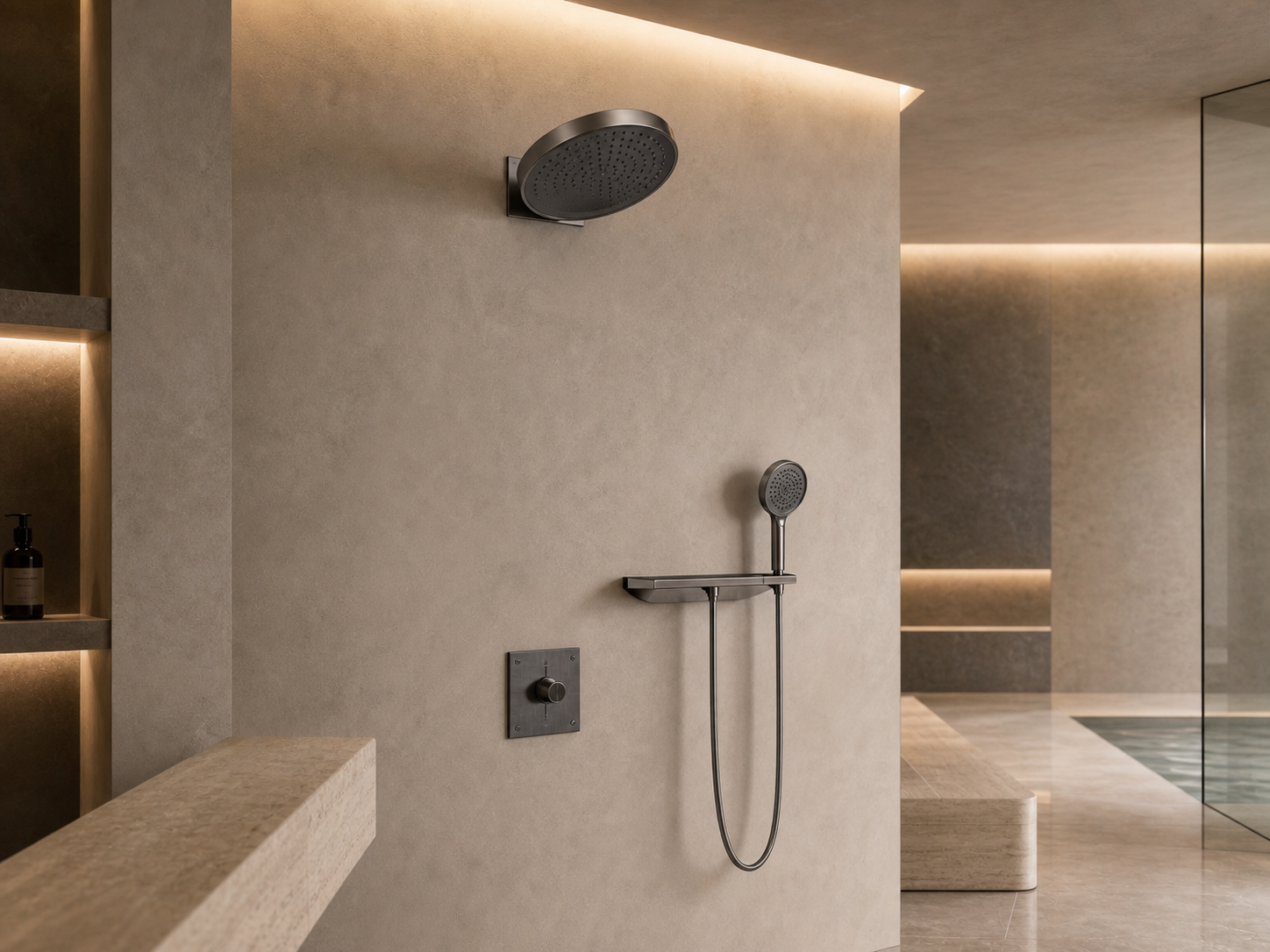 Rose Gold Concealed Rain Shower System for Modern Bathrooms