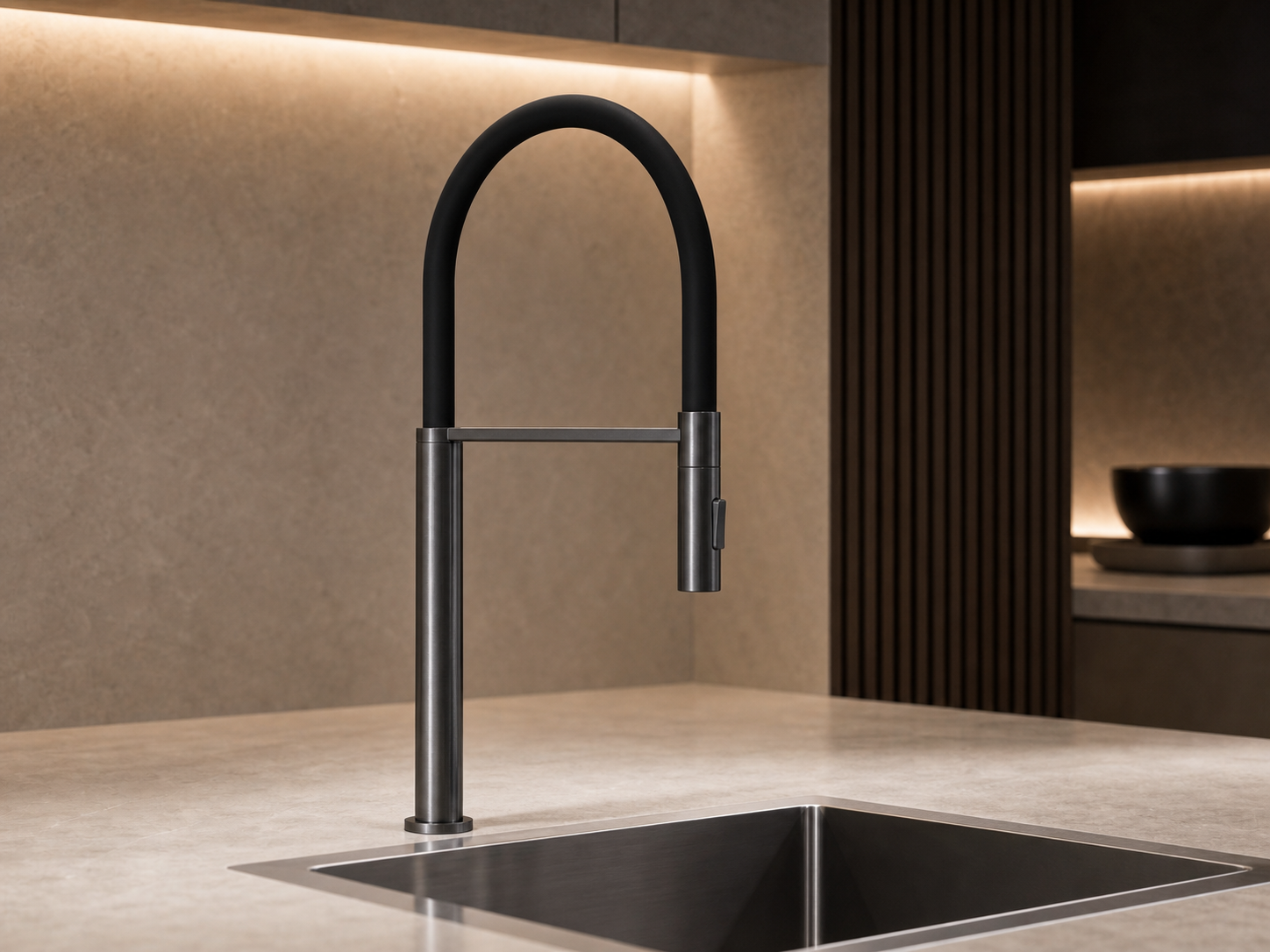 Brushed Nickel Magnetic Pull-Down Kitchen Faucet for Modern Kitchens