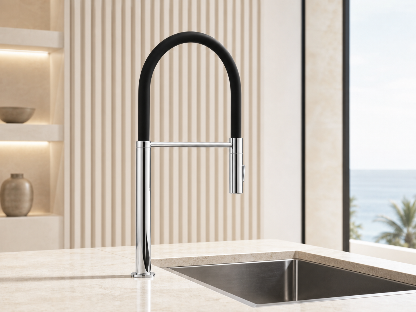 Brushed Nickel Magnetic Pull-Down Kitchen Faucet for Modern Kitchens