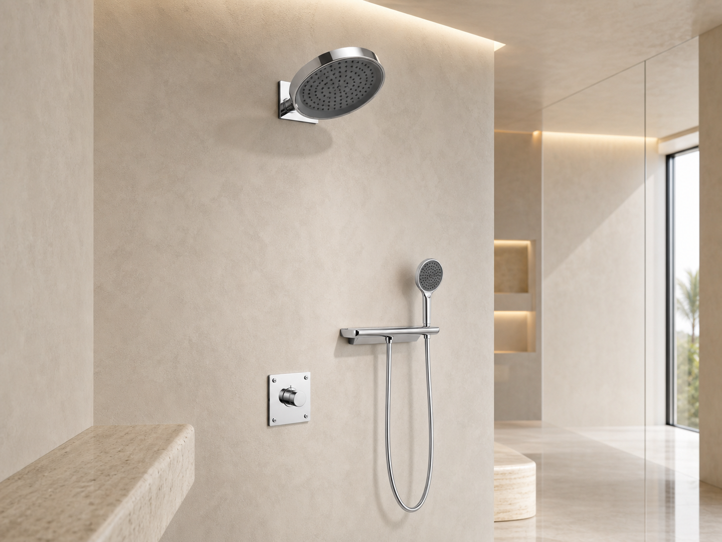 Rose Gold Concealed Rain Shower System for Modern Bathrooms