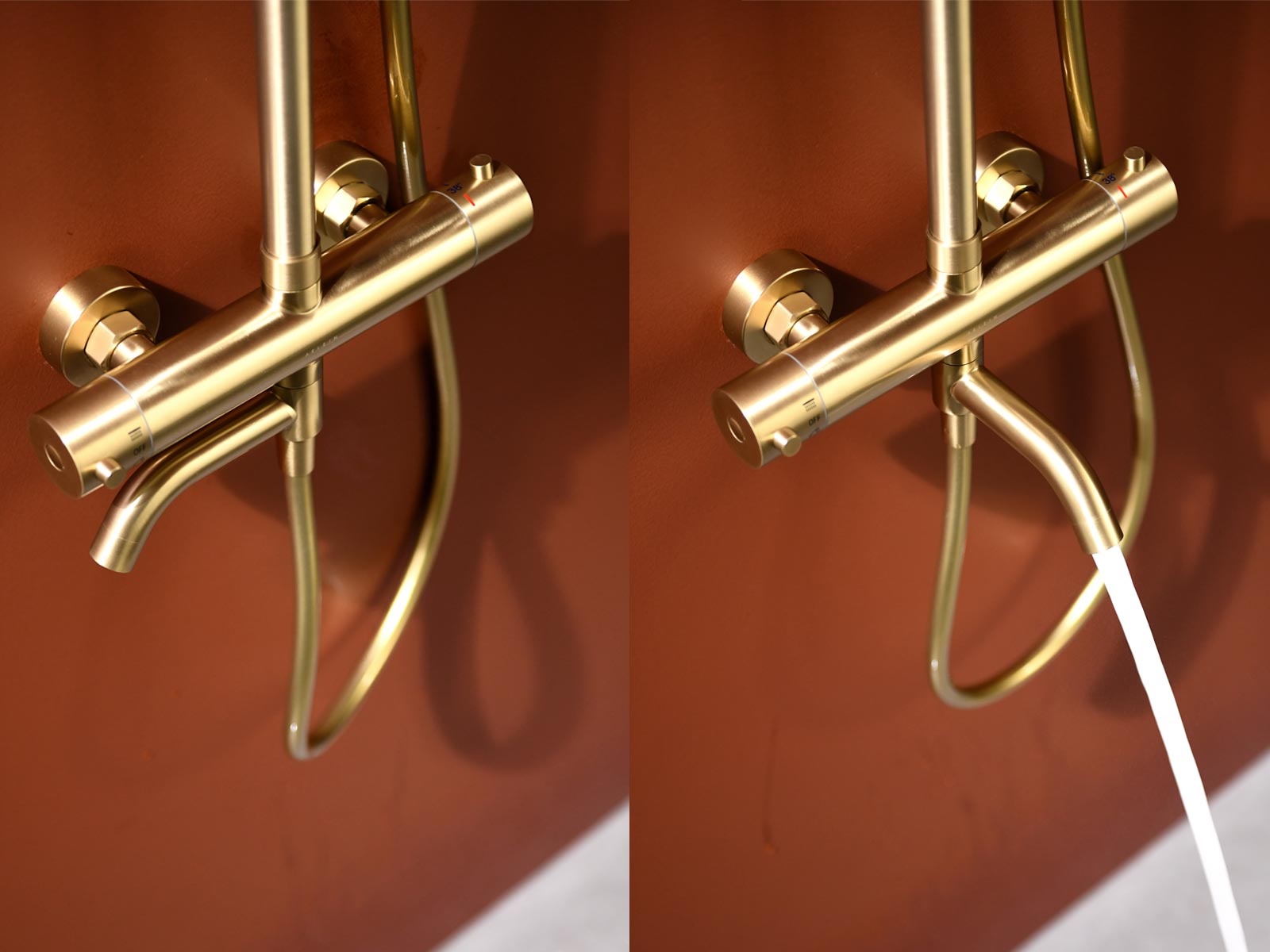 Brushed Gold Rain Shower System for Modern Bathrooms