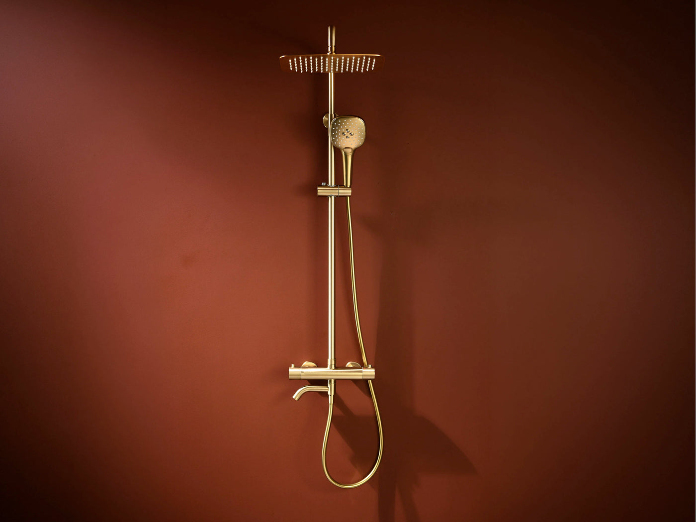 Brushed Gold Rain Shower System for Modern Bathrooms