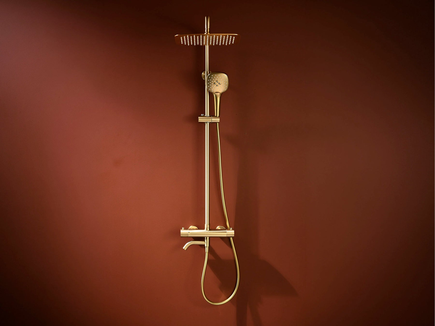 Brushed Gold Rain Shower System for Modern Bathrooms