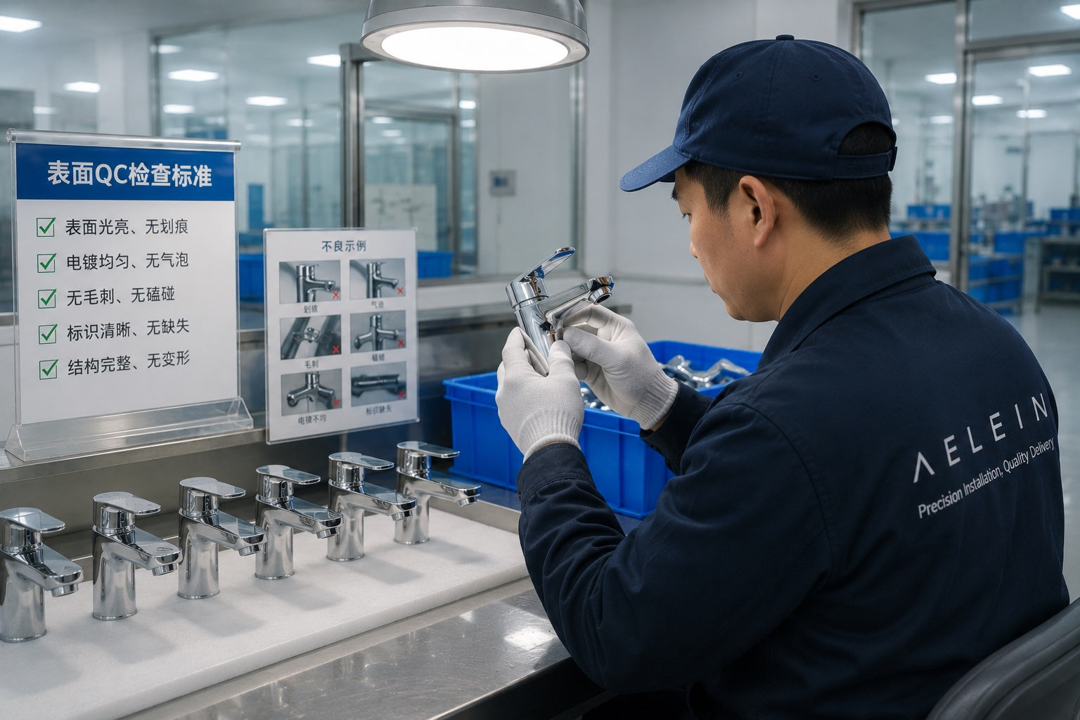 AELEIN faucet finish inspection