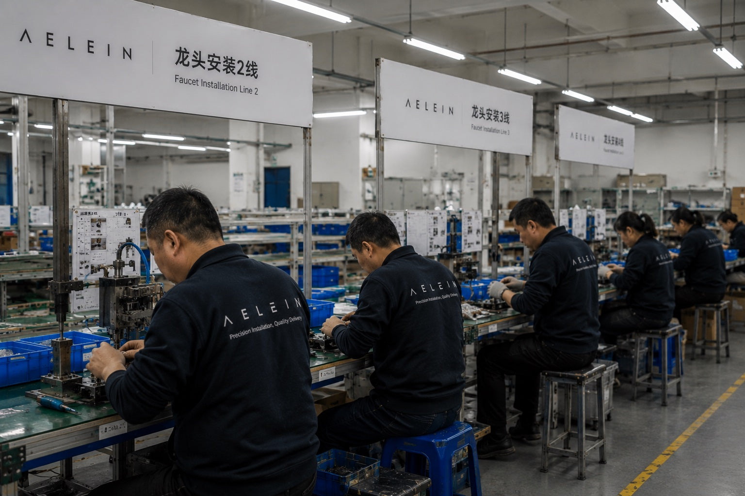 AELEIN faucet workshop and assembly line reference
